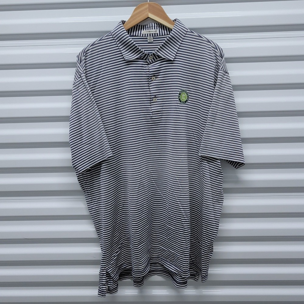 Peter Millar Polo XXL Mens Navy White Striped 2013 US Mid-Amateur Golf Shirt — photo 2